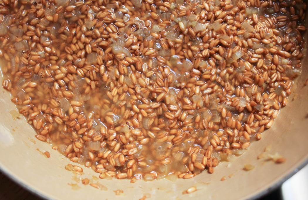 Farro-risotto-with-prosciutto-parmesan-and-brussels-sprouts-step-5