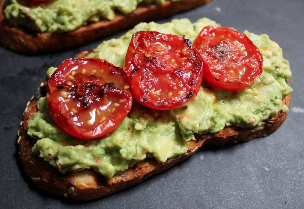 Avocado-Toasts-with-Charred-Tomatoes-Garlic-Shrimp-and-Fried-Eggs-step-12