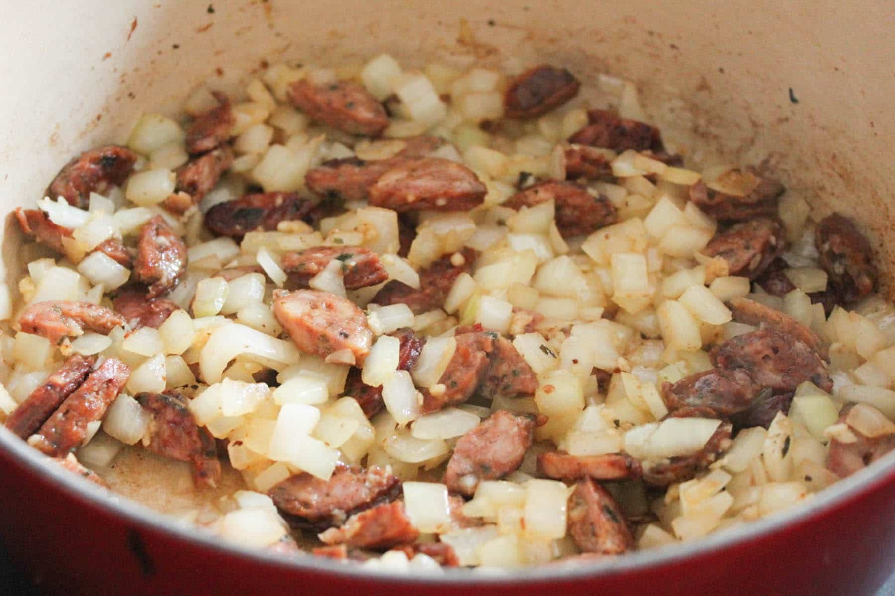tomato-white-bean-stew-with-spinach-and-chicken-sausage-step-2