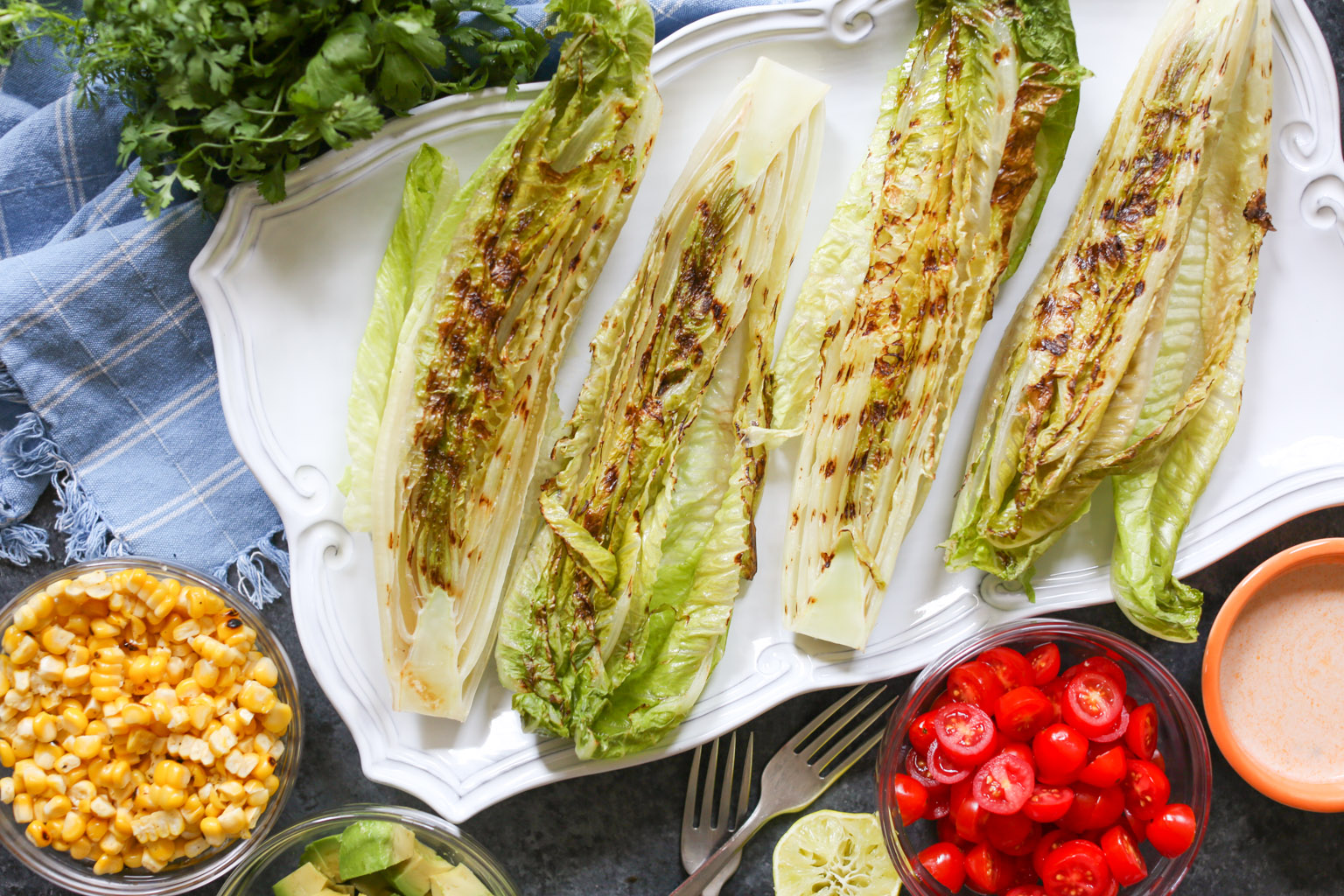 Fiesta Summer Salad with Grilled Romaine