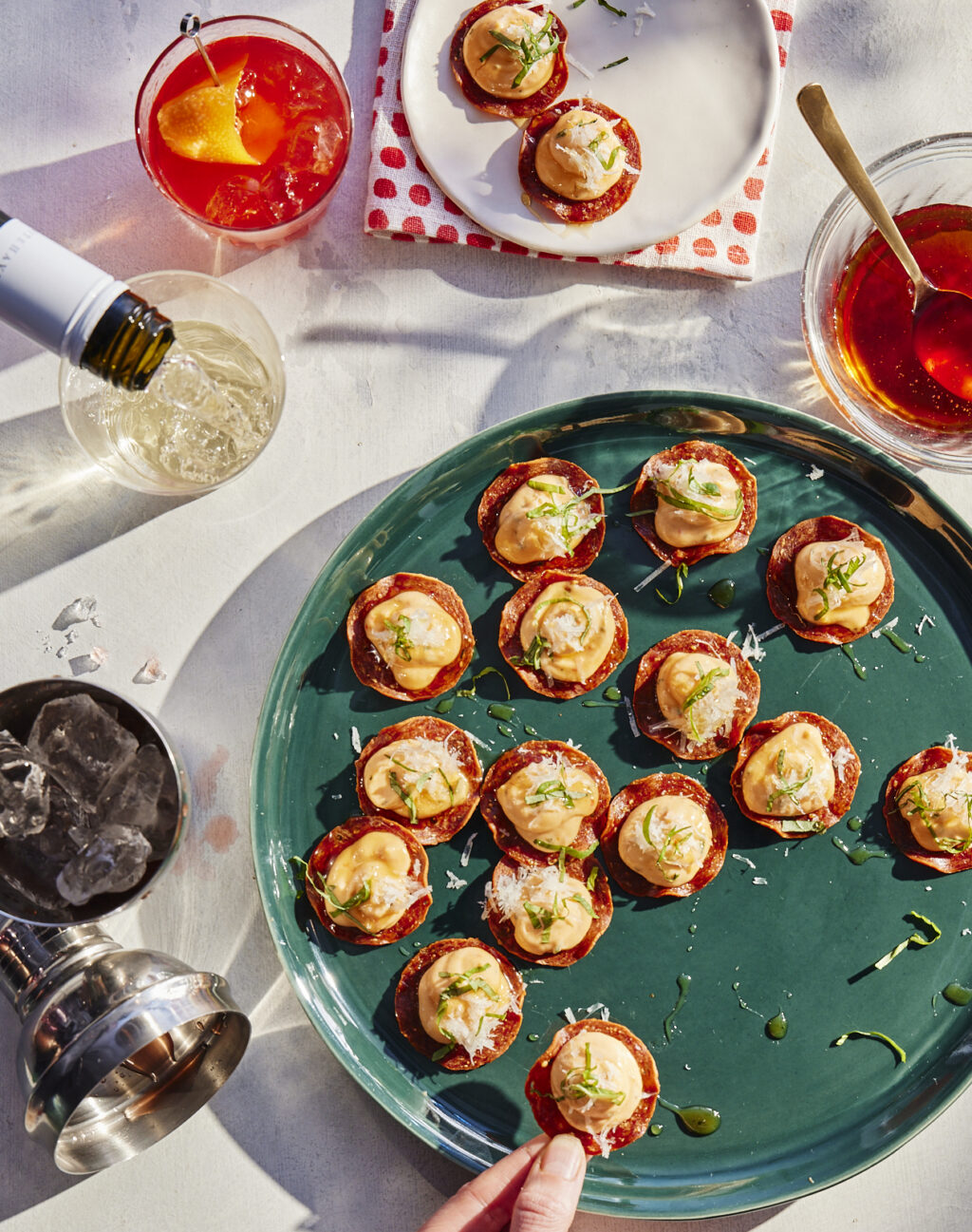 Bee Sting Bites with cocktails from Serena Wolf's cookbook "You Do You."